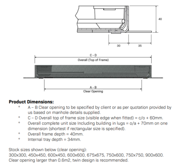 Rec Tray for Screed infill Sealed & Locked Facta AAA - Castings Drainage