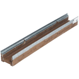 The ACO Multidrain M100D high-quality shallow drainage channel.