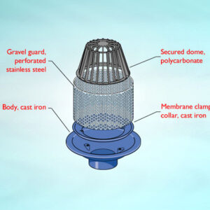 Wade WB224 Cast Iron Cold Roof Outlet With Dome Grate 100mm