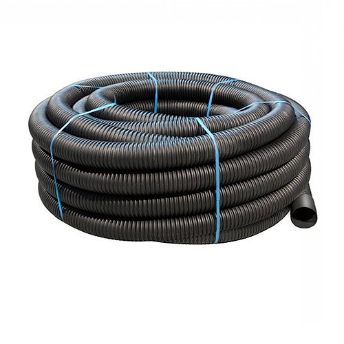 High performance 50mtr coil of land drain, designed to drain excess water from fields, gardens or public grassed areas.