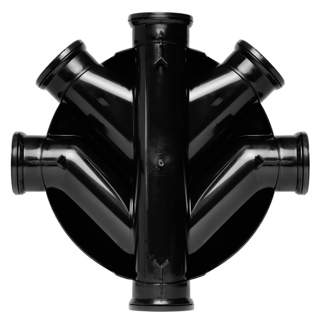 450mm Dia Chamber Base 4x 110mm Inlets & 4 Blanking Plugs