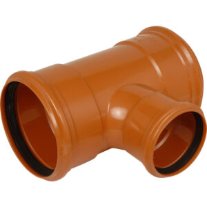 160mm x 110mm EN1401 90deg Unequal Junction Triple Socket