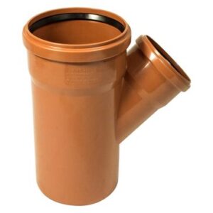 160mm x 110mm EN1401 Unequal 45deg Junction Double Socket