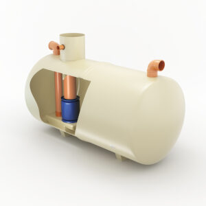 Klargester Forecourt Separator cutaway view of internal workings.