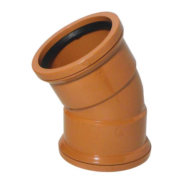110mm EN1401 30deg Bend Single Socket