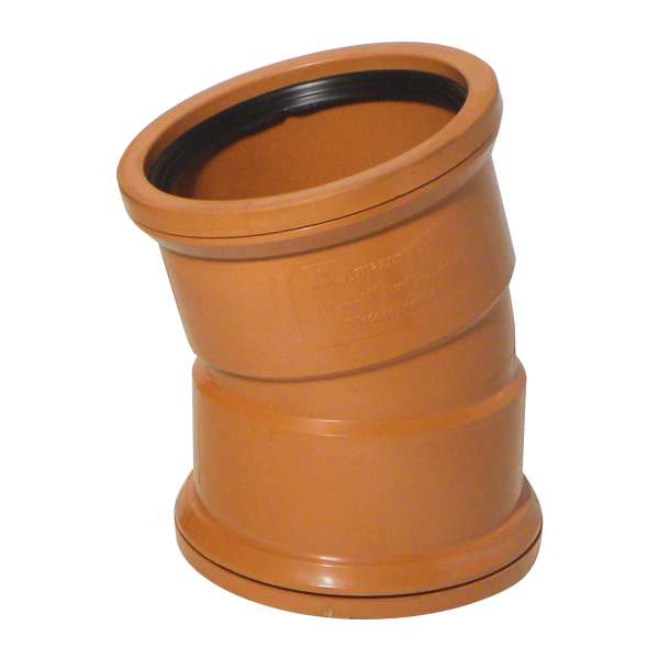 110mm EN1401 15deg Bend Double Socket