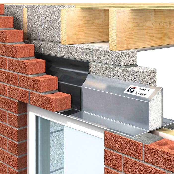 IG L1 HD 100 Lintel, heavy-duty galvanised lintel designed for 90–105 mm cavity walls with high load performance.