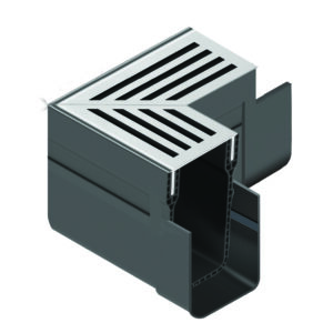 19006 Threshold Corner Unit Silver Aluminium Grating