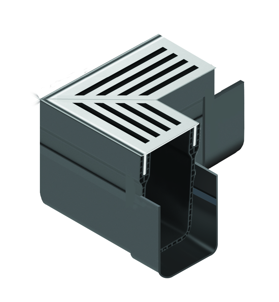 19006 Threshold Corner Unit Silver Aluminium Grating