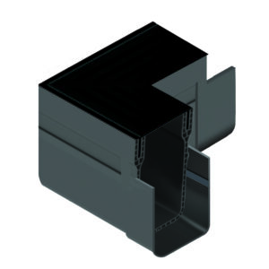 19007 Threshold Corner Unit Black Aluminium Grating