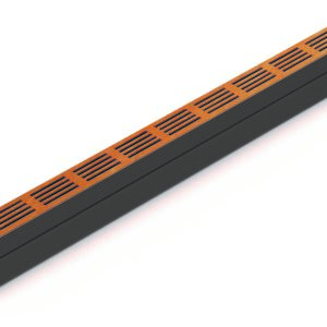 ACO Level Threshold Drain with Corten steel grating perfect for patios and house entrances.