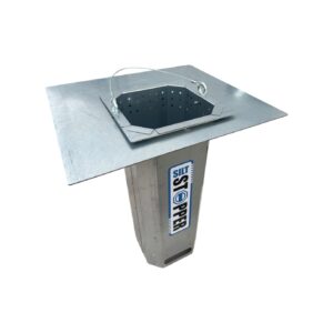 Gully silt trap, designed to prevent mud entering drainage systems.