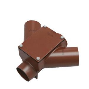 Cast iron square inspection chambers.