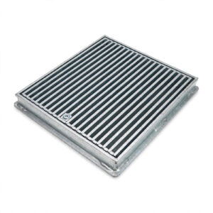 300 x 300 x 40mm Hinged & Locked Galvanised Straight Bar Grating