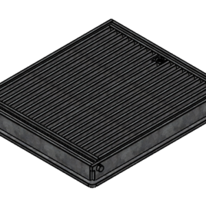 300 x 300 x 40mm Hinged & Locked Galvanised Straight Bar Grating