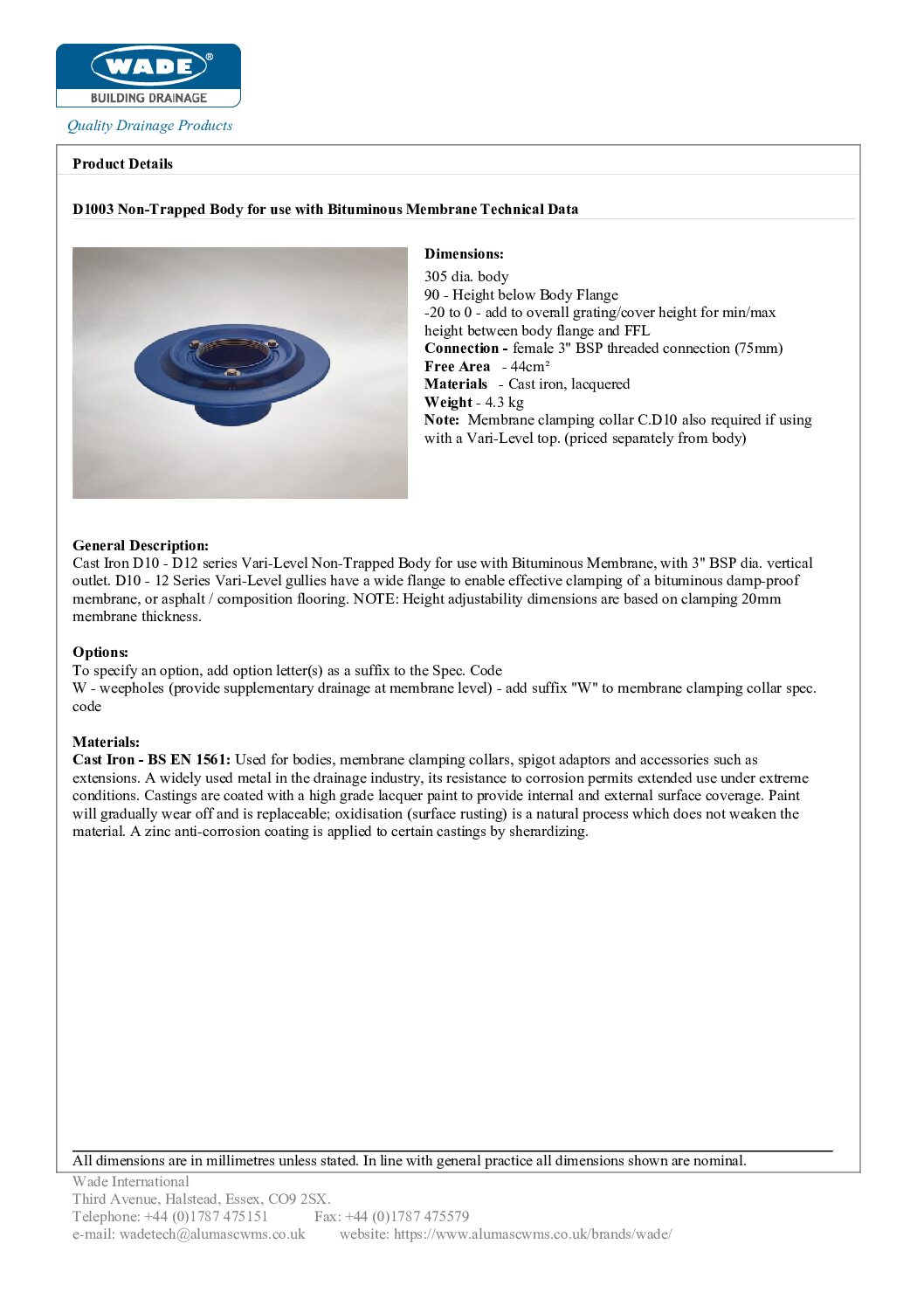 Wade D1003 Trapped Body - Image 3